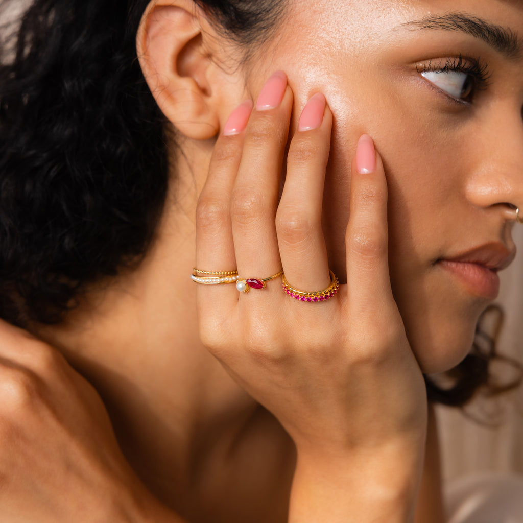 Eternity Tennis Pink Tourmaline Ring