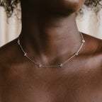 Flower Child Necklace & Bracelet Set in Silver