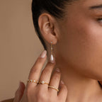 Diamond Pearl Chain Earrings