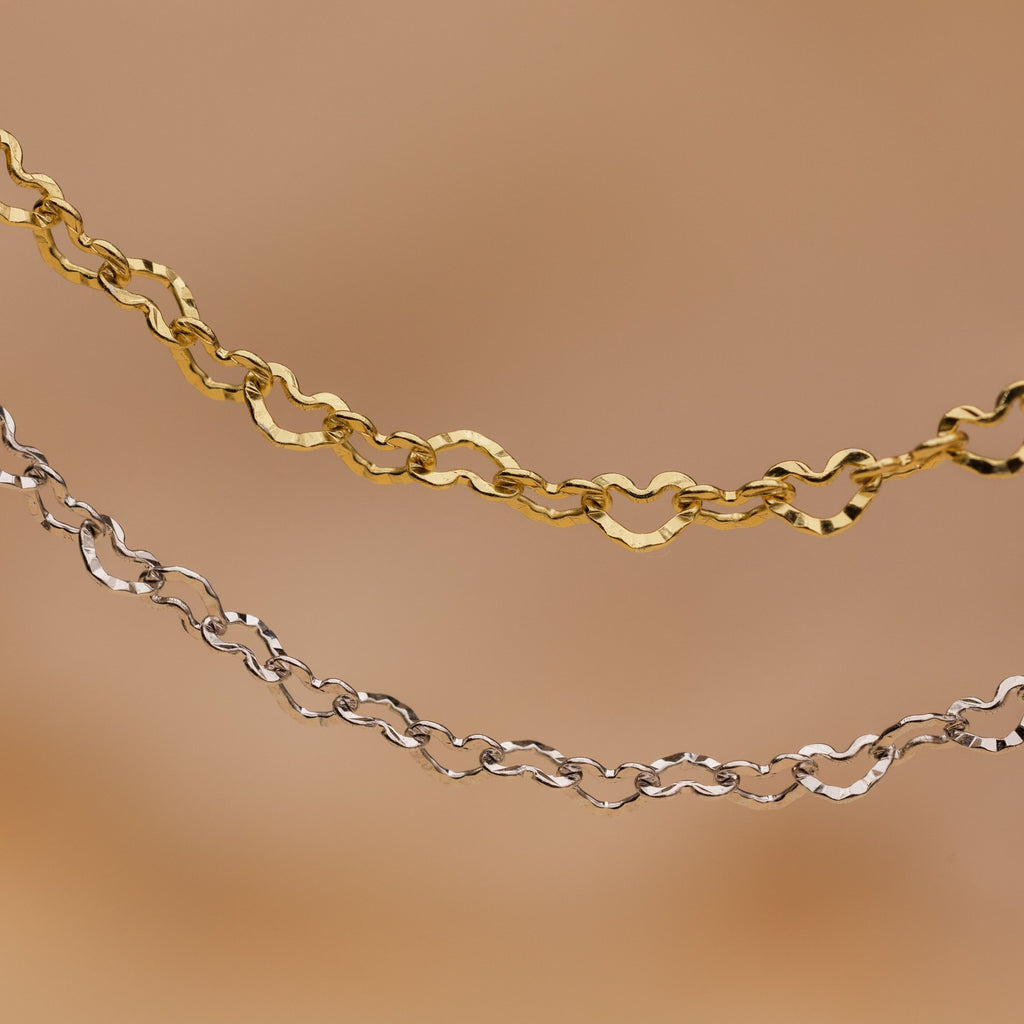 Bracelet chaîne à maillons cœur