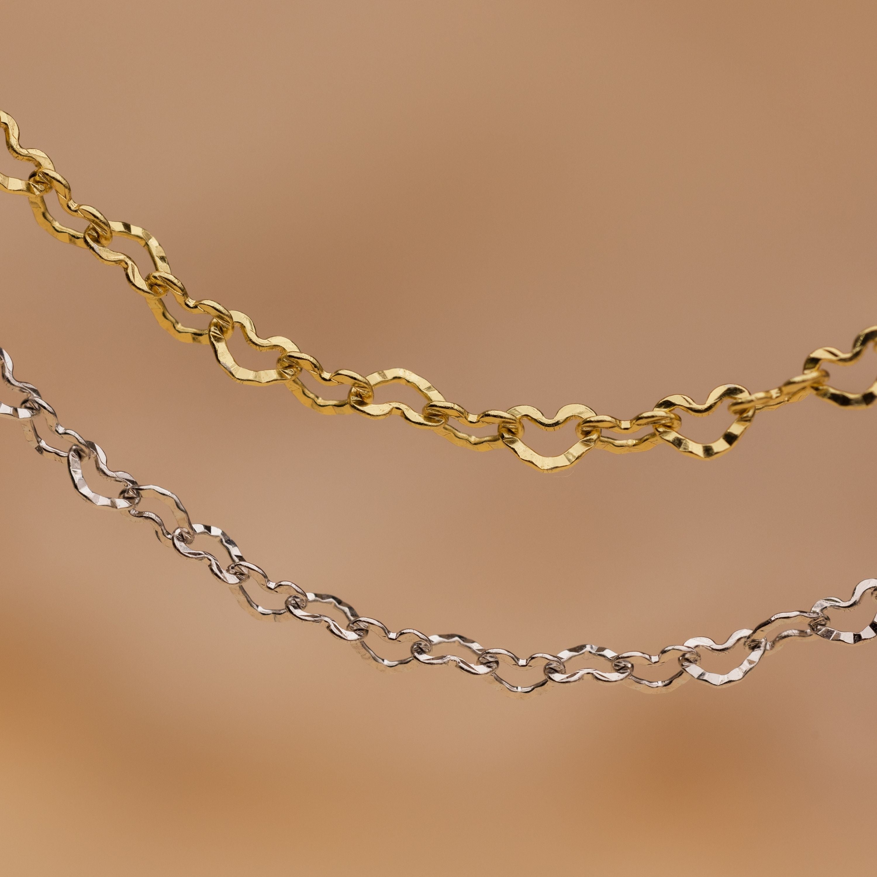 Bracelet chaîne à maillons cœur