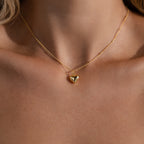 Puff Heart Jewelry Set in 18K Gold