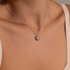 Puff Heart Jewelry Set in Silver