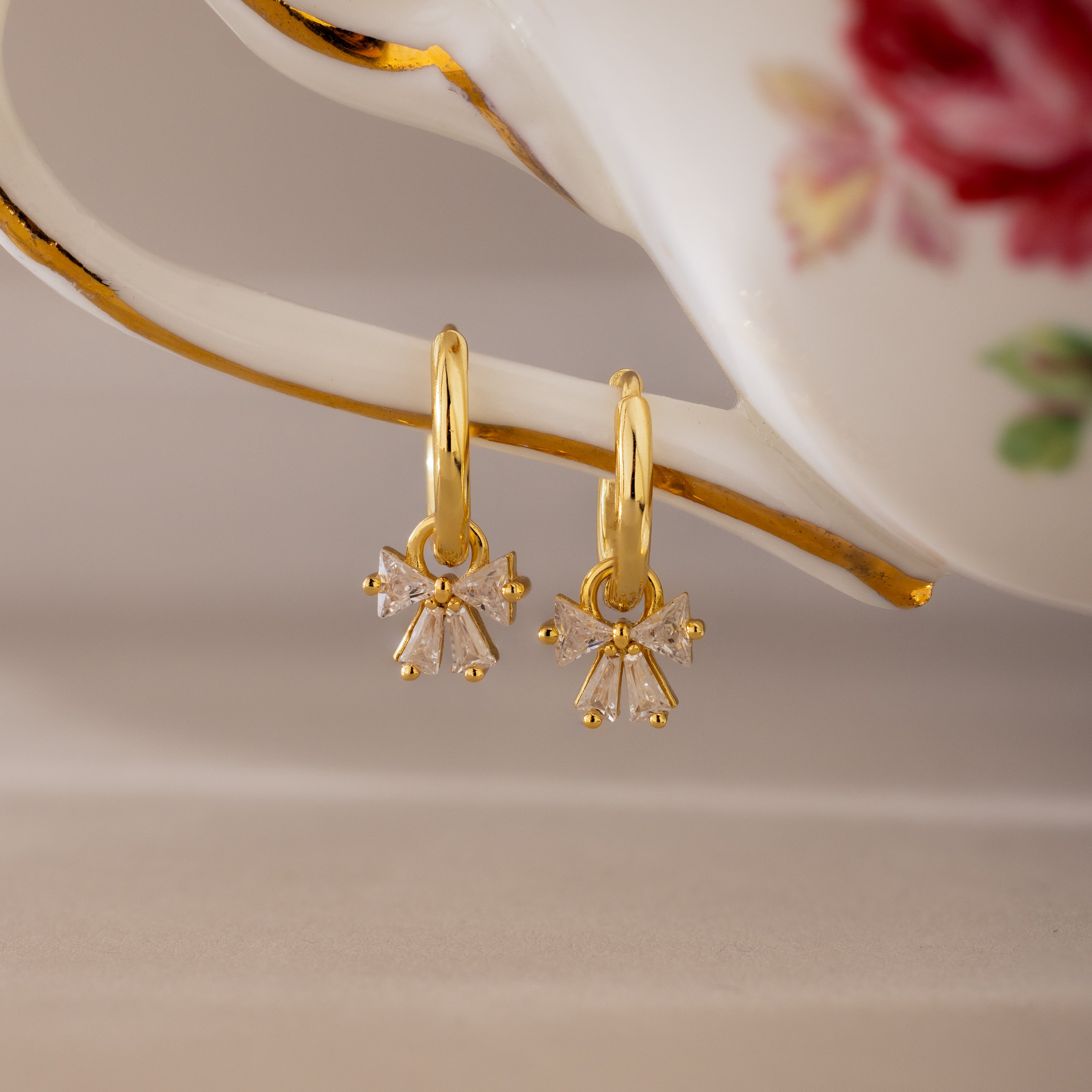 Coquette Bow Earring Set in 18K Gold