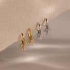 Diamond Bow Hoops in 18K Gold