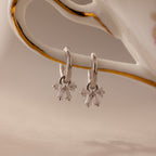 Coquette Bow Earring Set in Silver