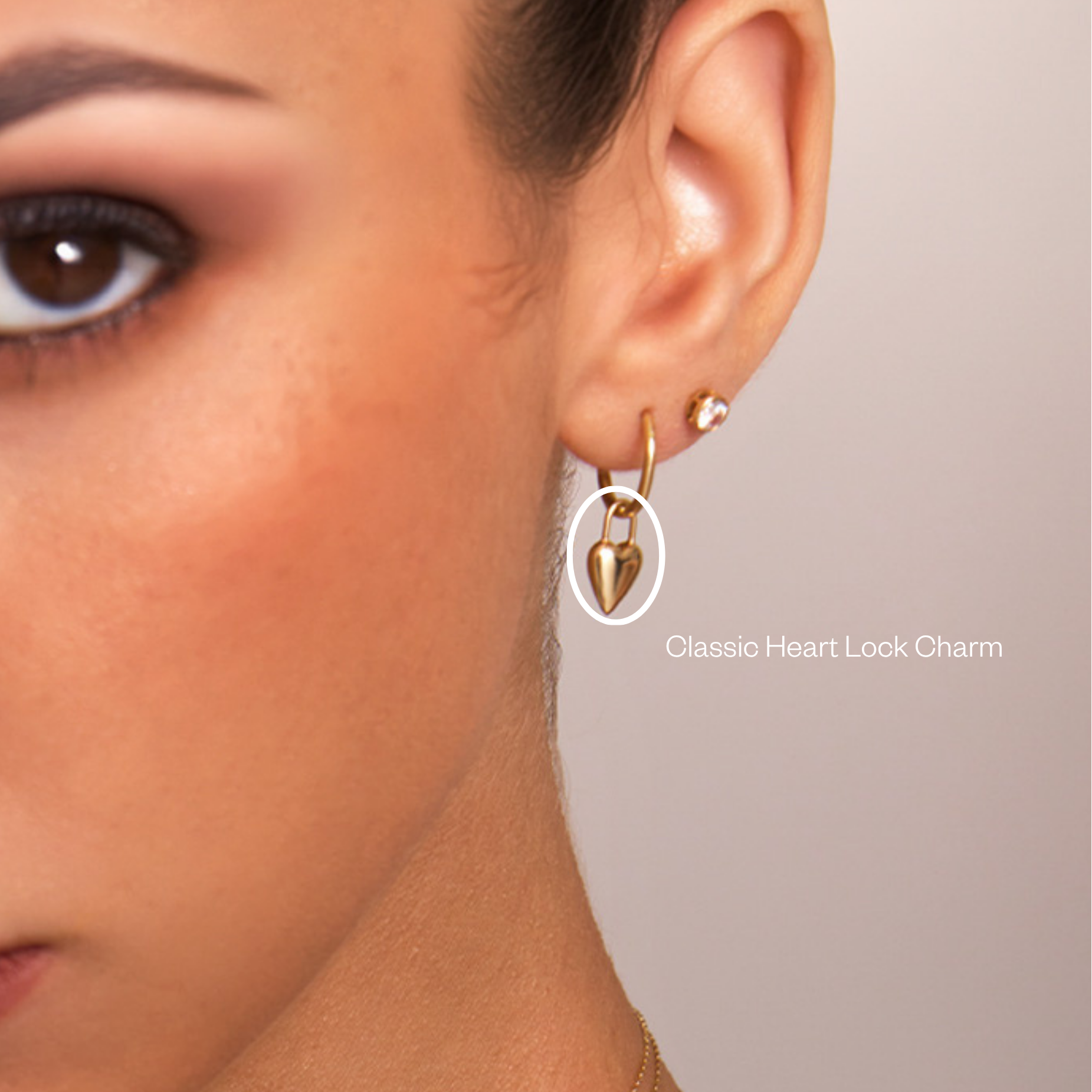 Solid Gold Heart Lock Charm