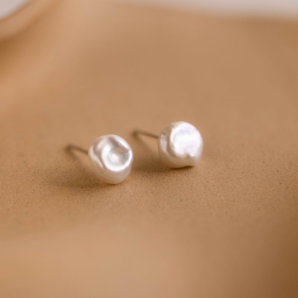 Freshwater Pearl Studs in Silver
