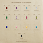 Emerald-cut Birthstone Chart from Caitlyn Minimalist, featuring Garnet, Amethyst, Aquamarine, Diamond, Emerald, Alexandrite, Pink Ruby, Peridot, Sapphire, Pink Tourmaline, Yellow Topaz, Blue Zircon and Black Onyx