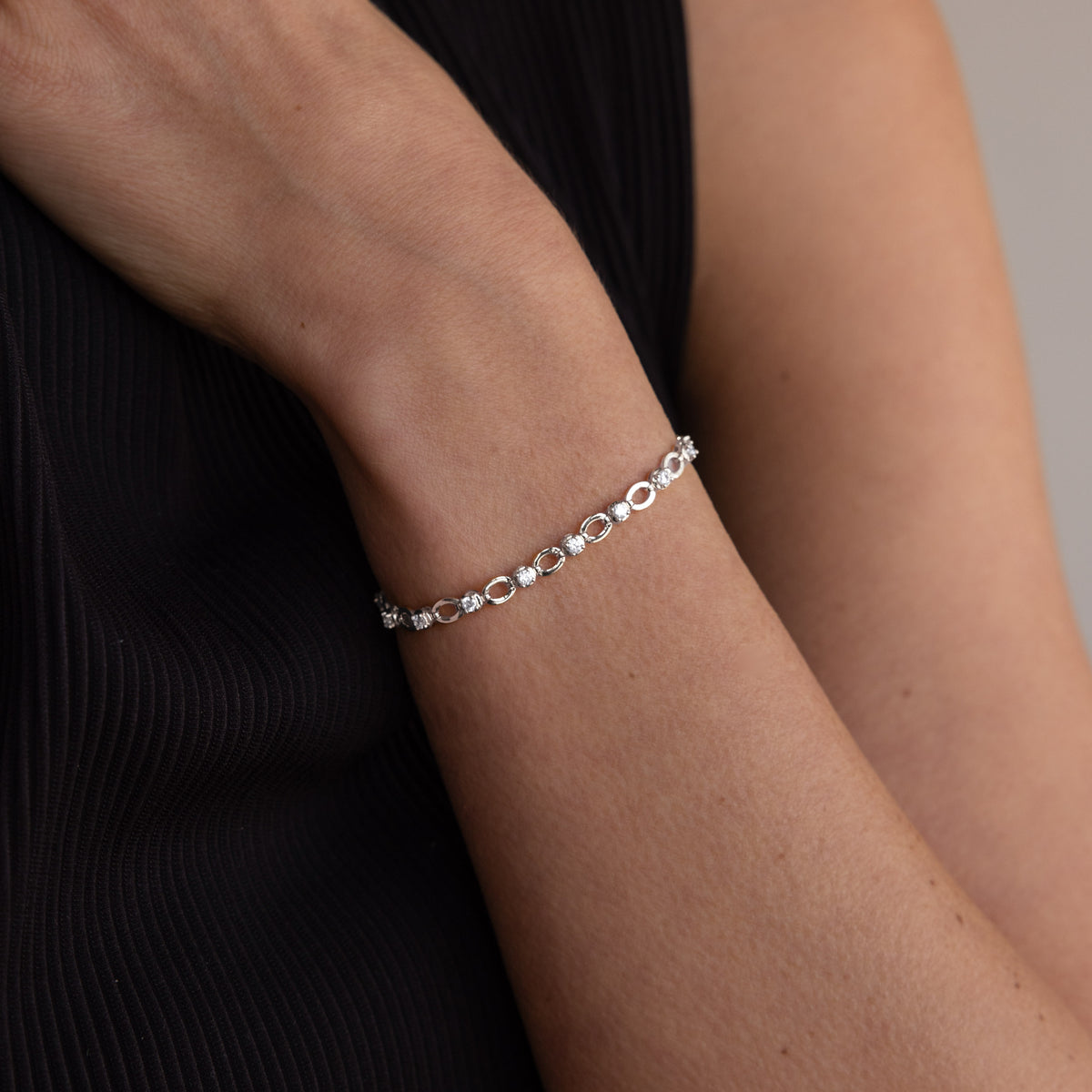 Bracelet tennis chaîne diamant