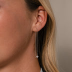 Cosmic Star Threader Earrings in Silver