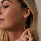 Cosmic Star Threader Earrings in Silver