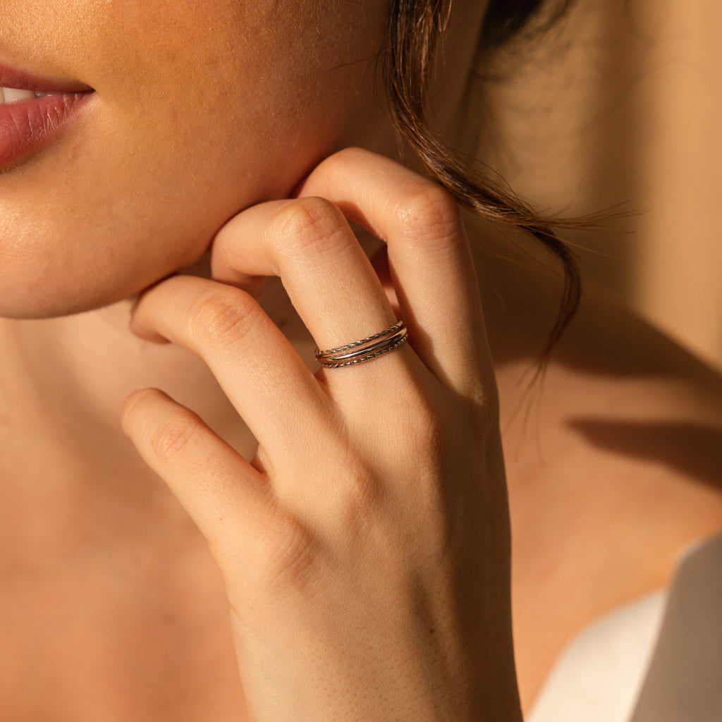 Ensemble de bagues fines empilables en argent sterling