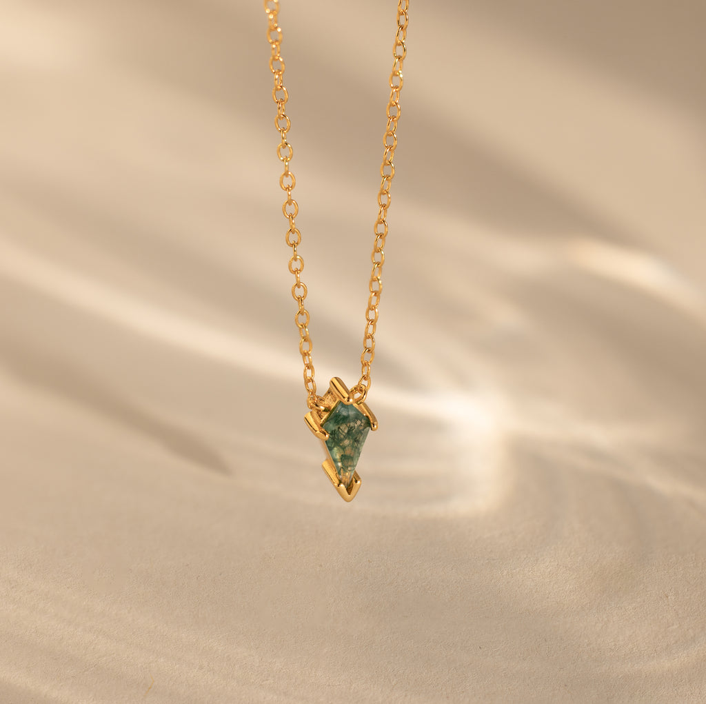 Aerial Agate Jewelry Set in 18K Gold