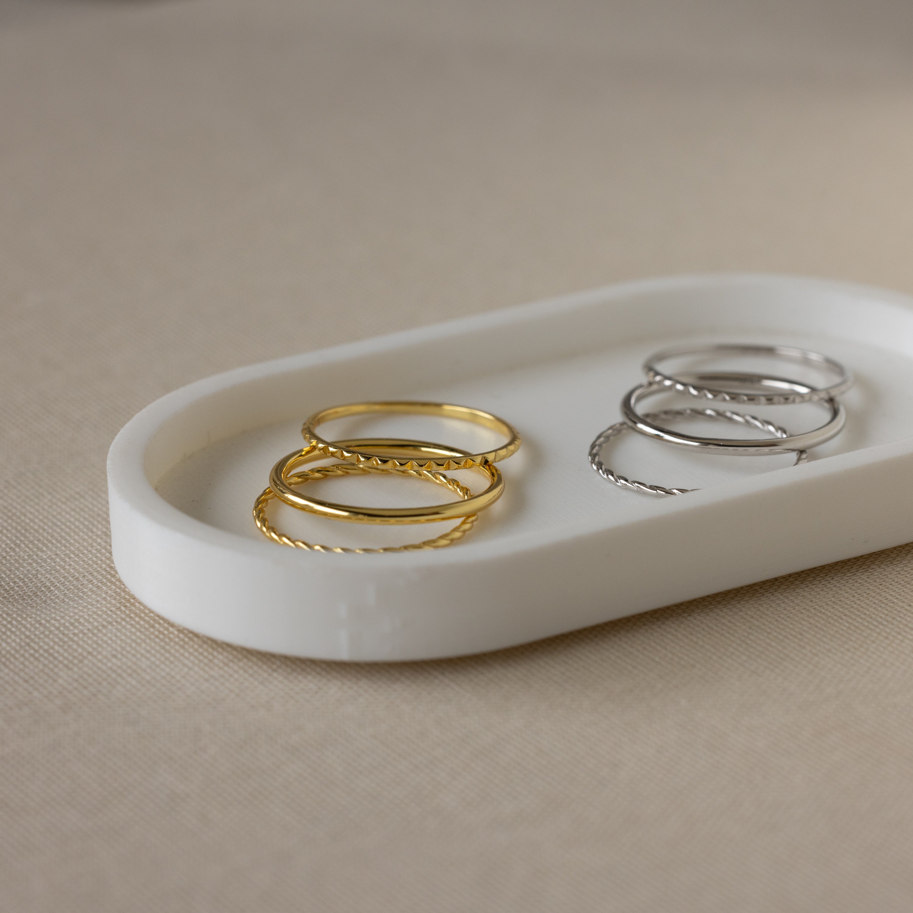 Ensemble de bagues fines empilables en argent sterling