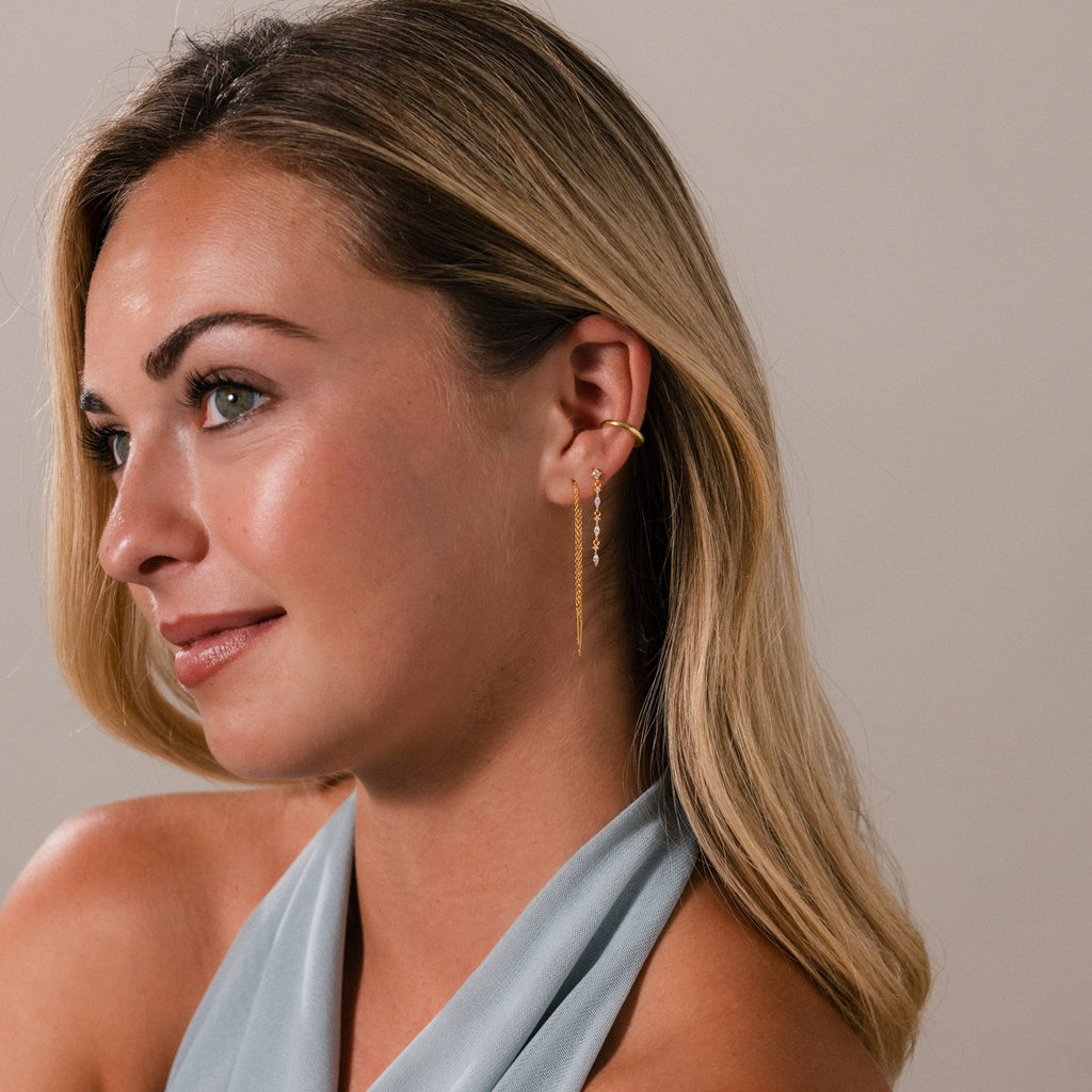Essential Threader Earrings in 18K Gold