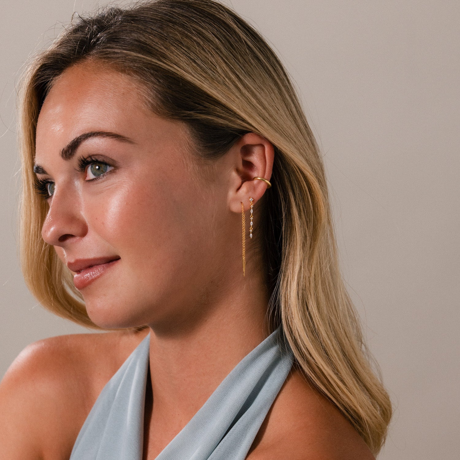 Essential Threader Earrings in 18K Gold
