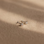 Opal Sun Flat Back Studs in Silver