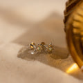 Opal Sun Flat Back Studs in Silver