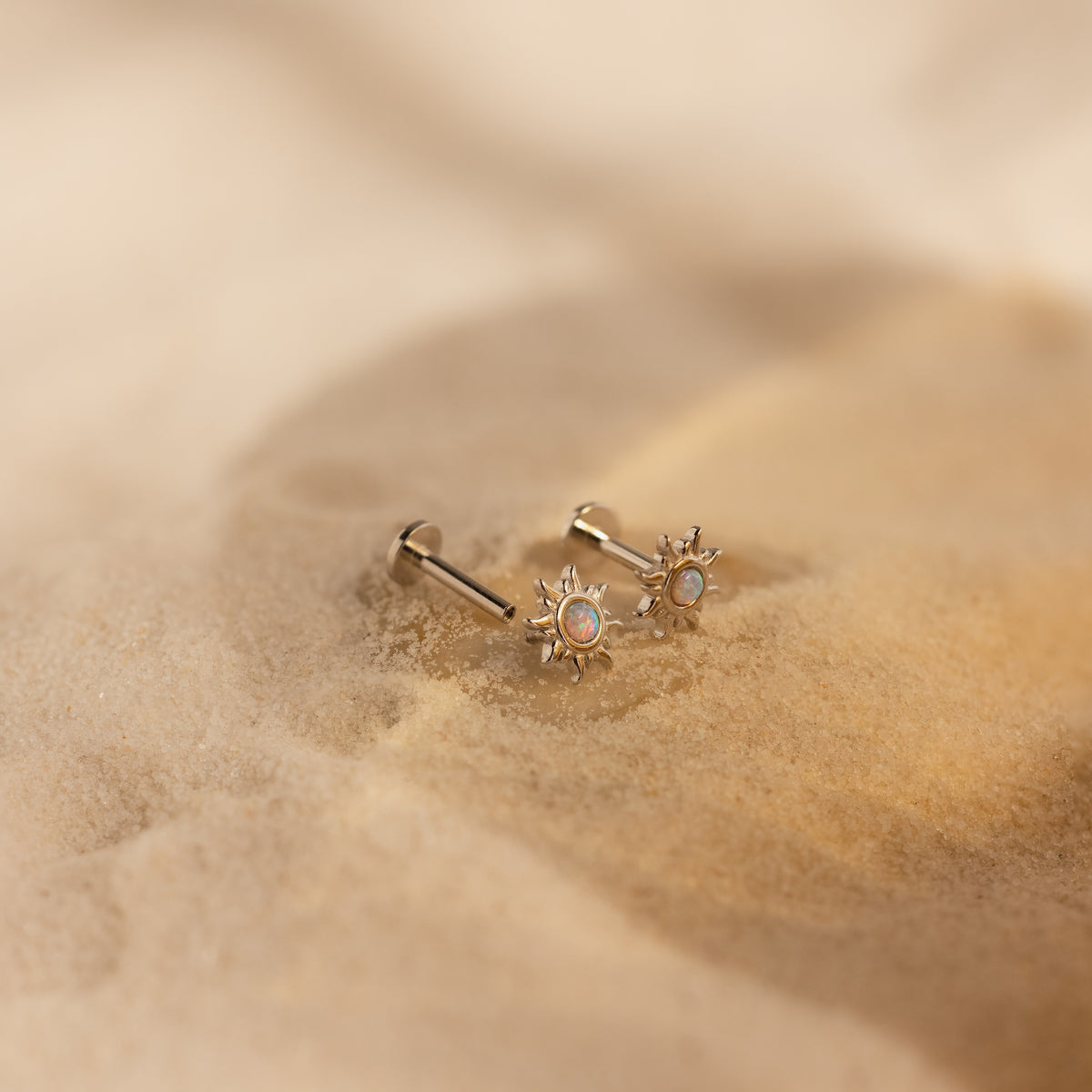 Opal Sun Flat Back Studs