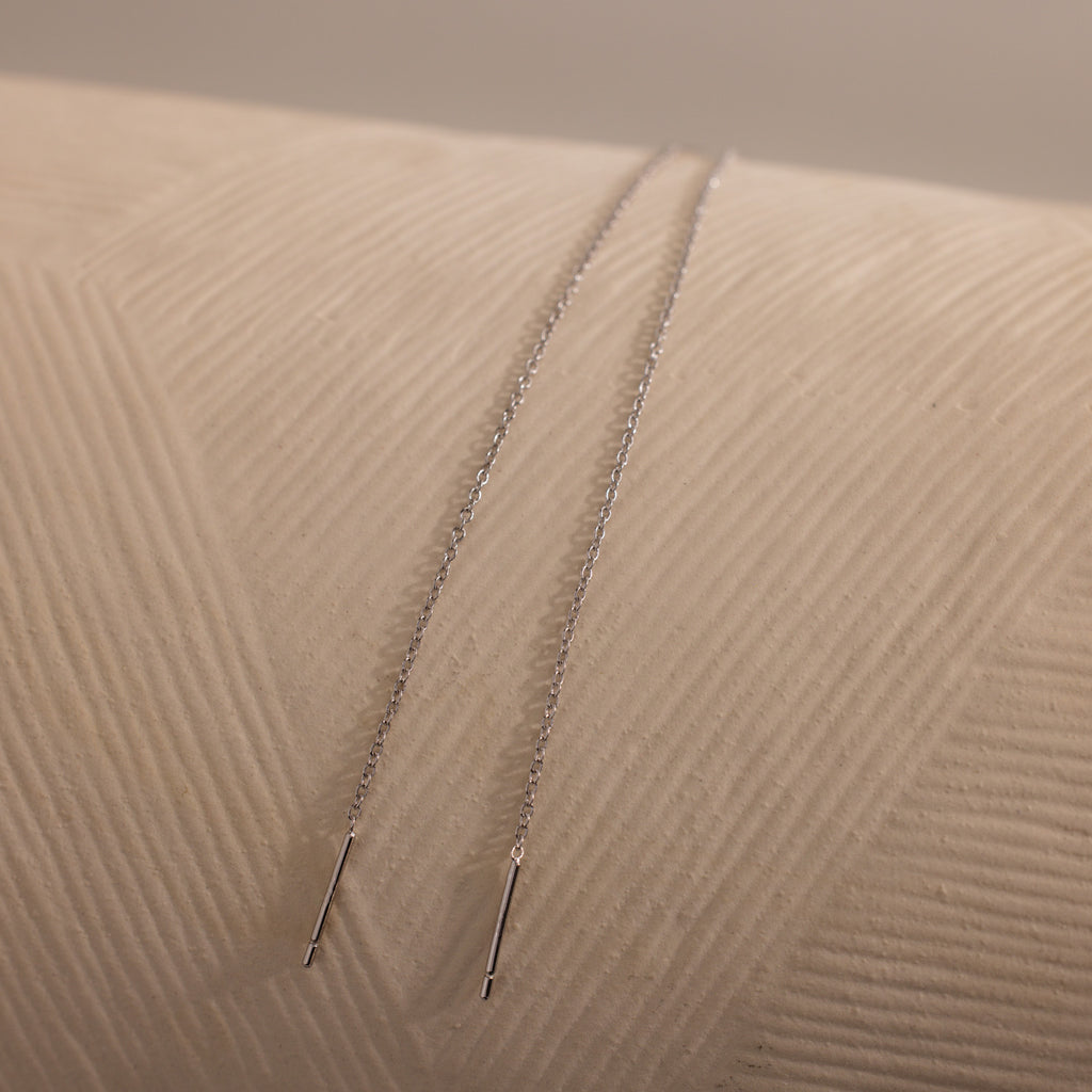 Essential Threader Earrings in Silver
