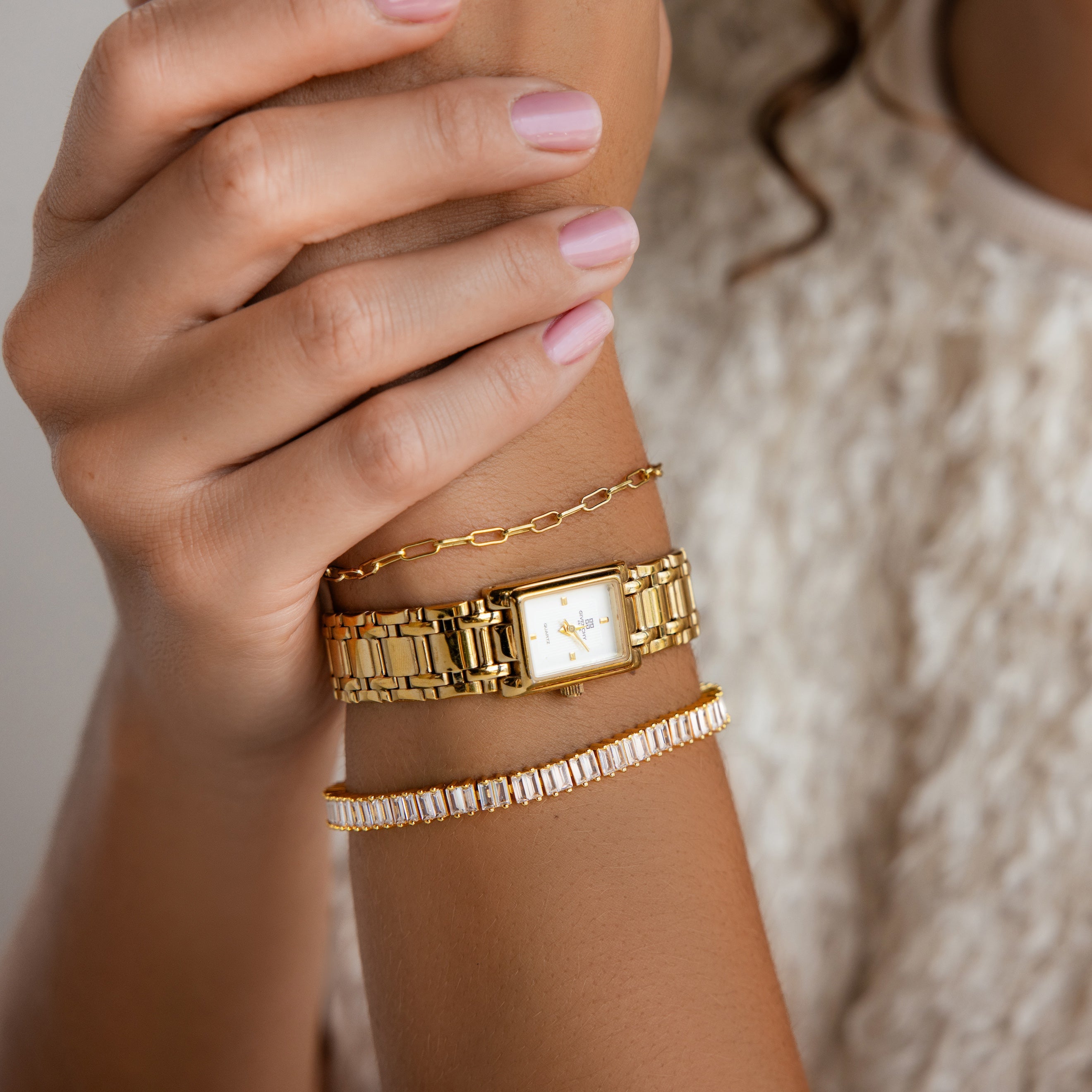 Vertical Baguette Tennis Bracelet in 18K Gold