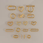 Ensemble d'extensions de fermoirs mousquetons polyvalents en or 18 carats