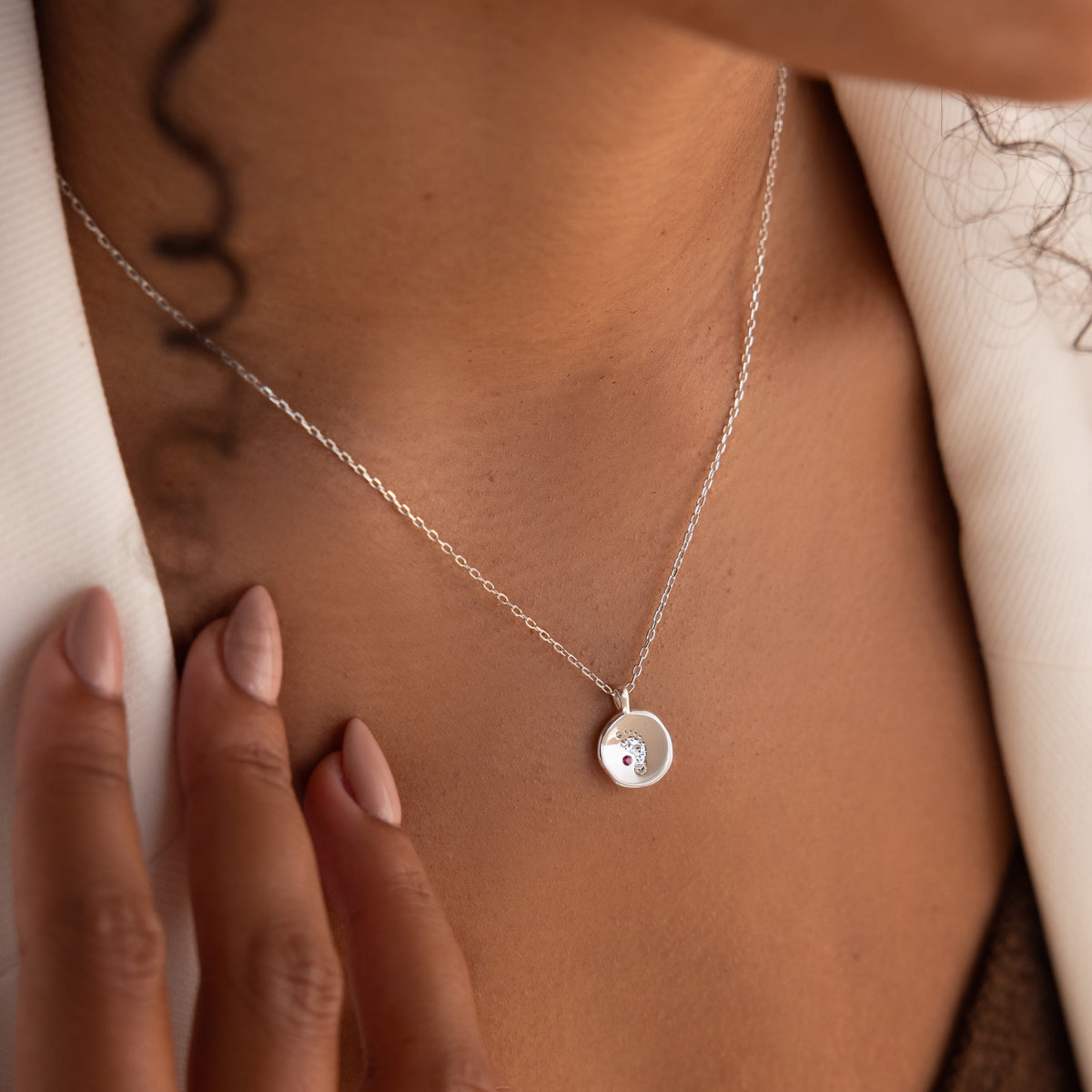 Collier avec empreinte de main de bébé