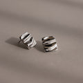 Bold Square Wave Studs in Silver
