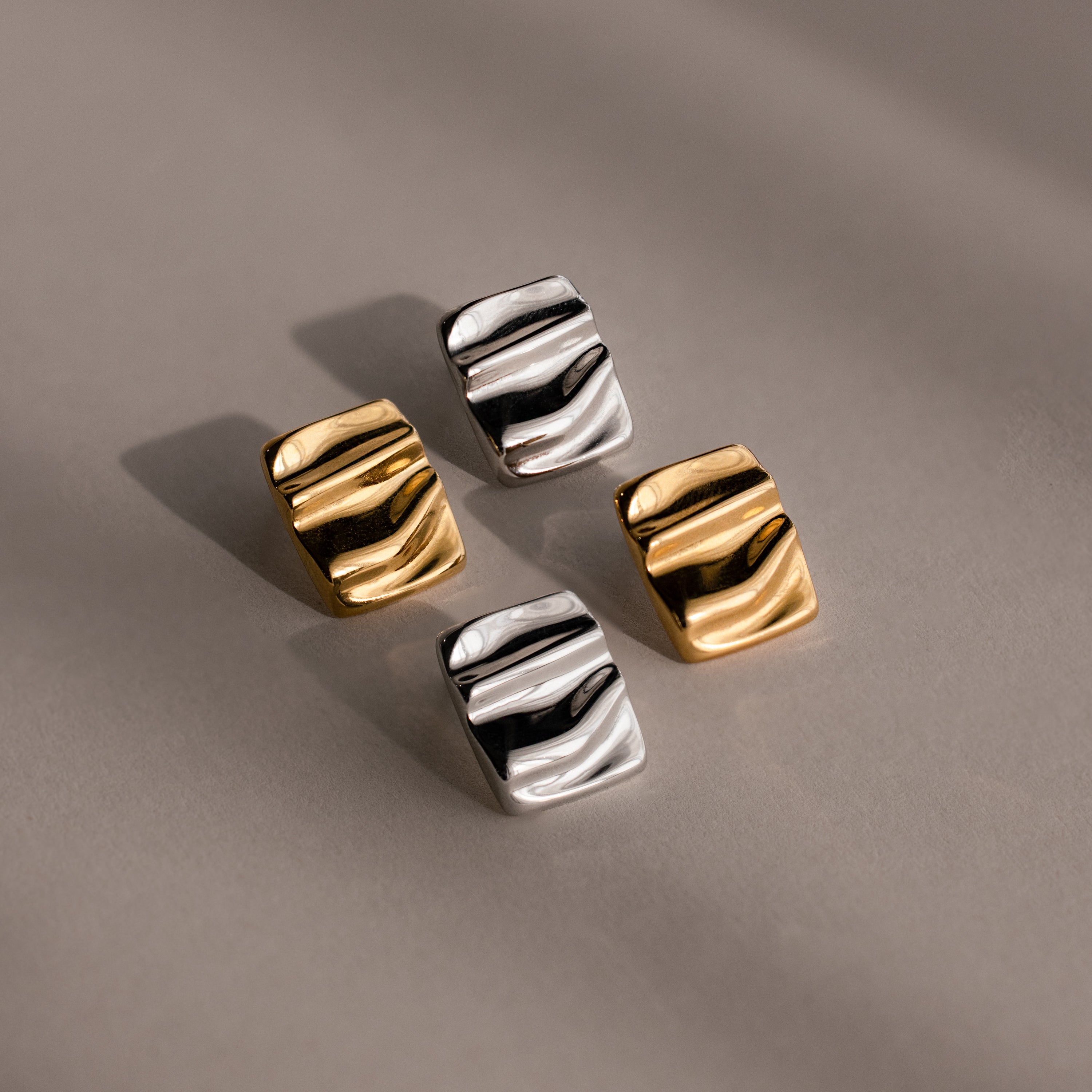 Bold Square Wave Studs