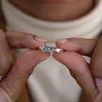 Bague chevalière avec pierre de naissance Toi et Moi