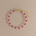 Pink Tourmaline Heart Tennis Bracelet in 18K Gold