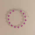 Pink Tourmaline Heart Tennis Bracelet in Silver