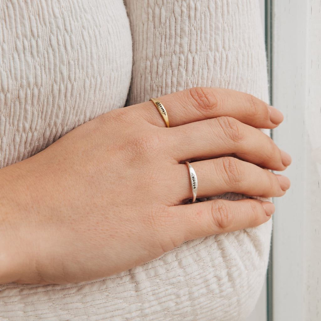 Bague fine en argent sterling avec fleur