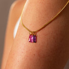 Skinny Baguette Ruby Charm