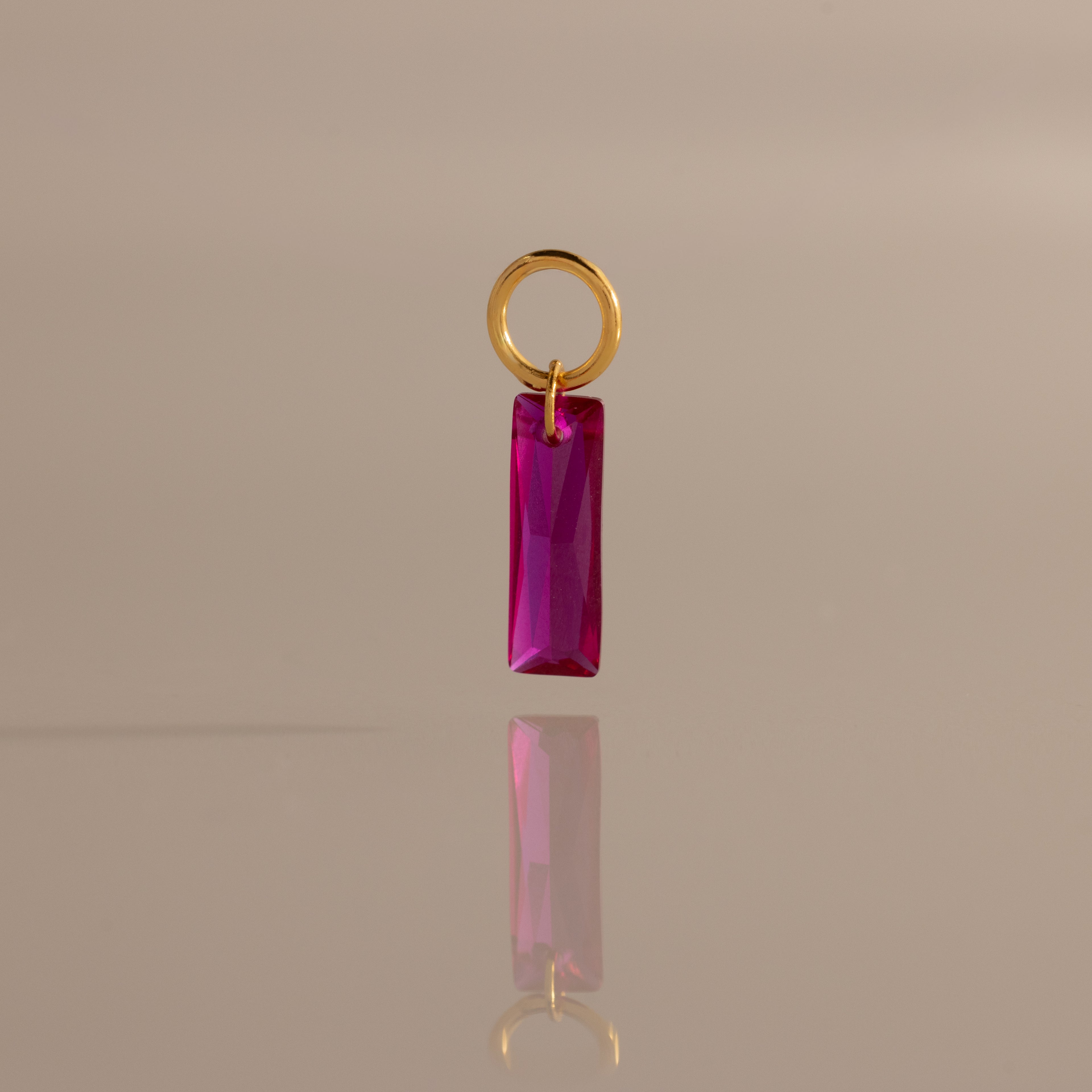 Skinny Baguette Ruby Charm
