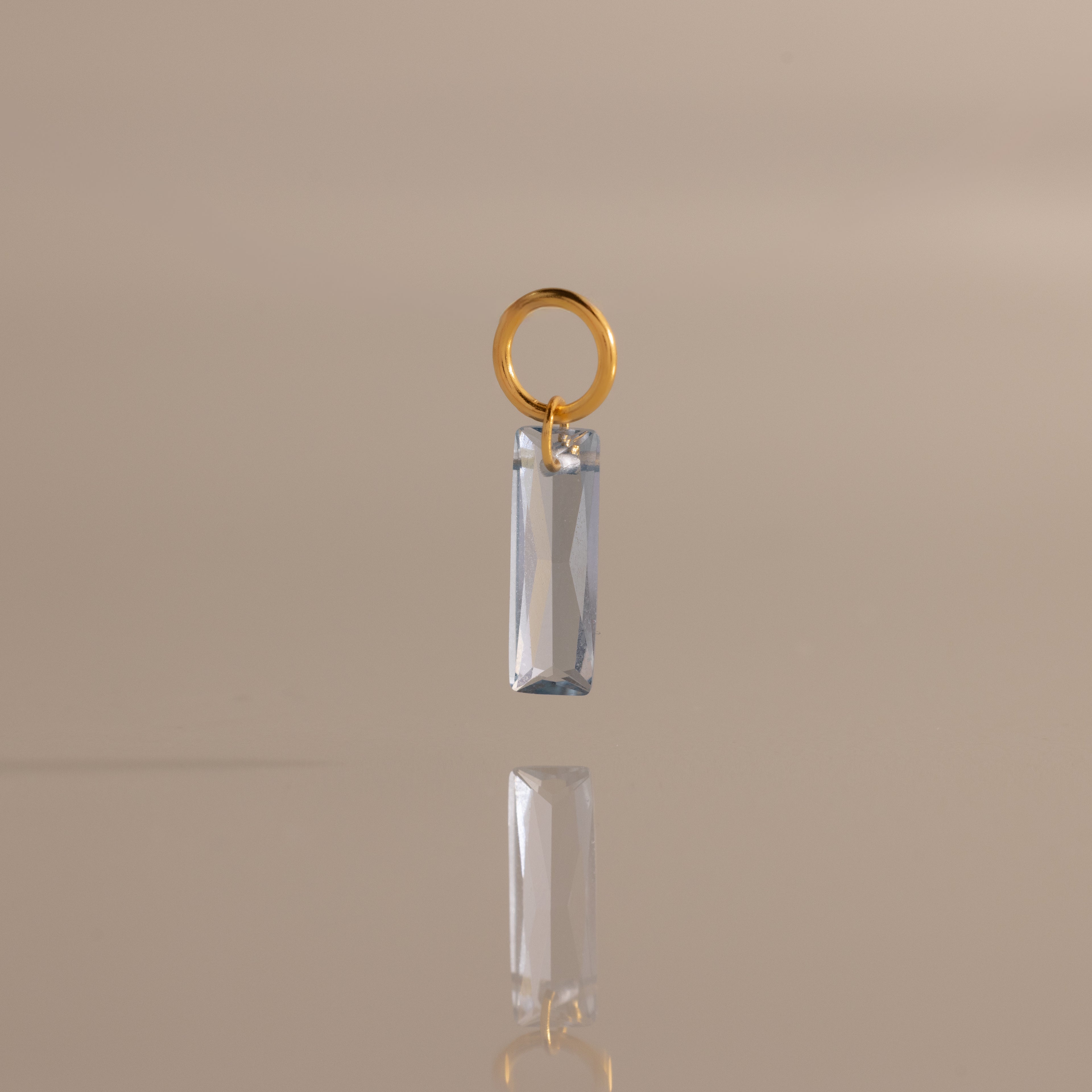 Skinny Baguette Aquamarine Charm