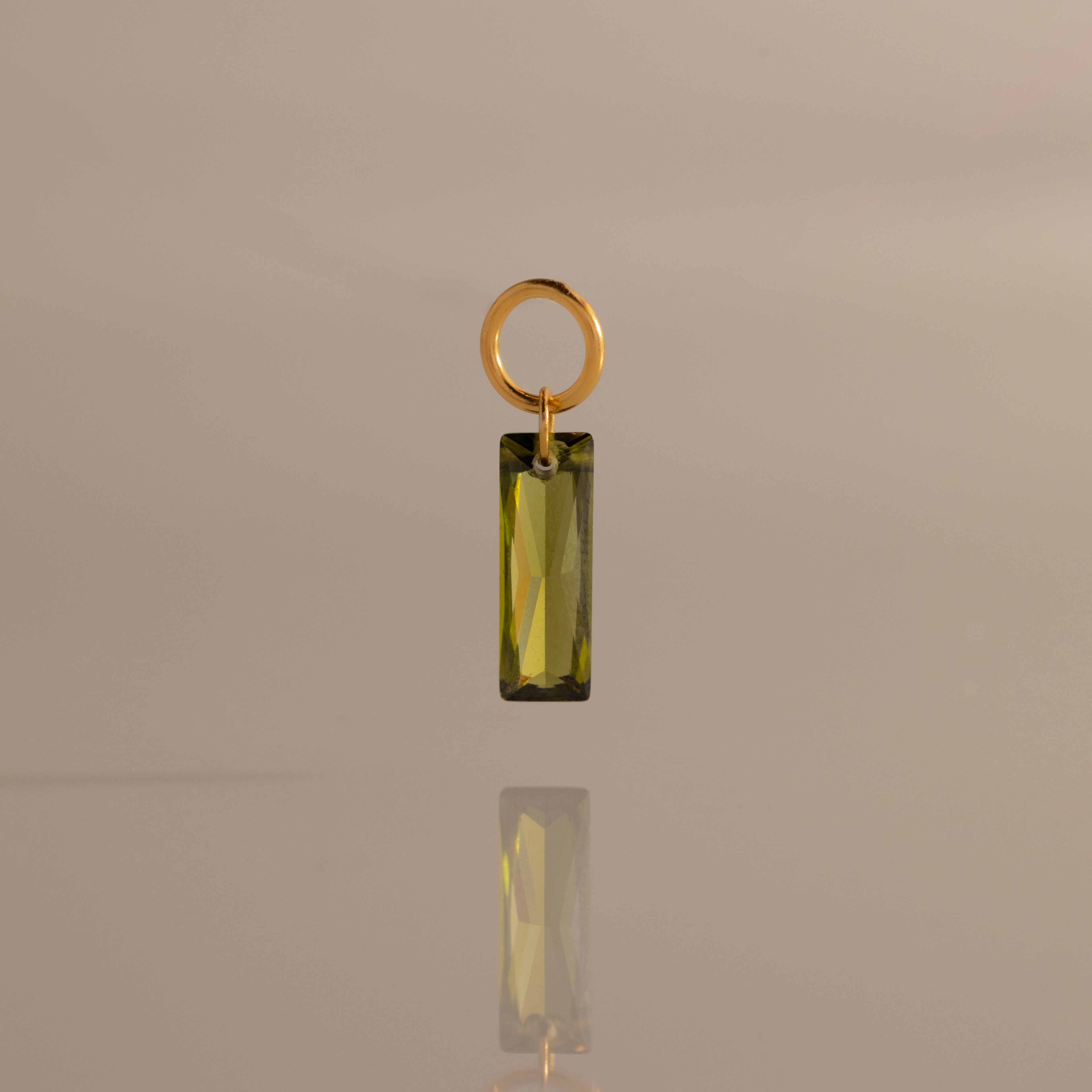 Skinny Baguette Peridot Charm