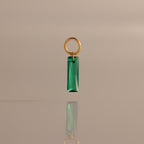 Skinny Baguette Emerald Charm