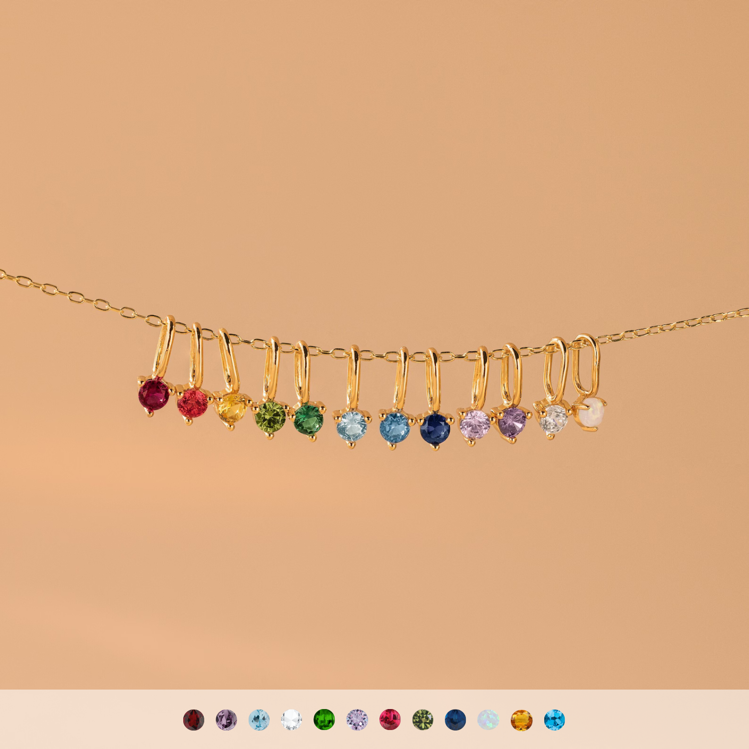 Dainty Blue Zircon Charm