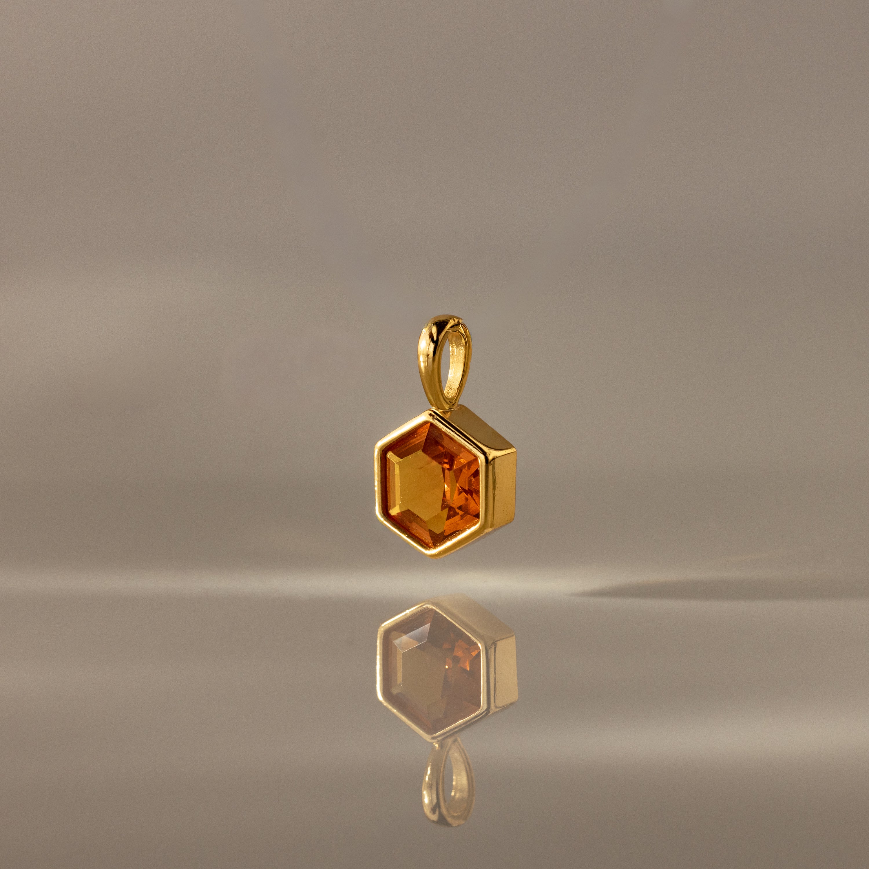 Hexagon Topaz Charm