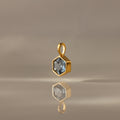 Hexagon Aquamarine Charm
