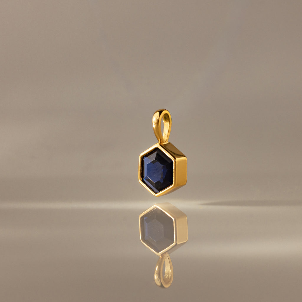 Hexagon Sapphire Charm