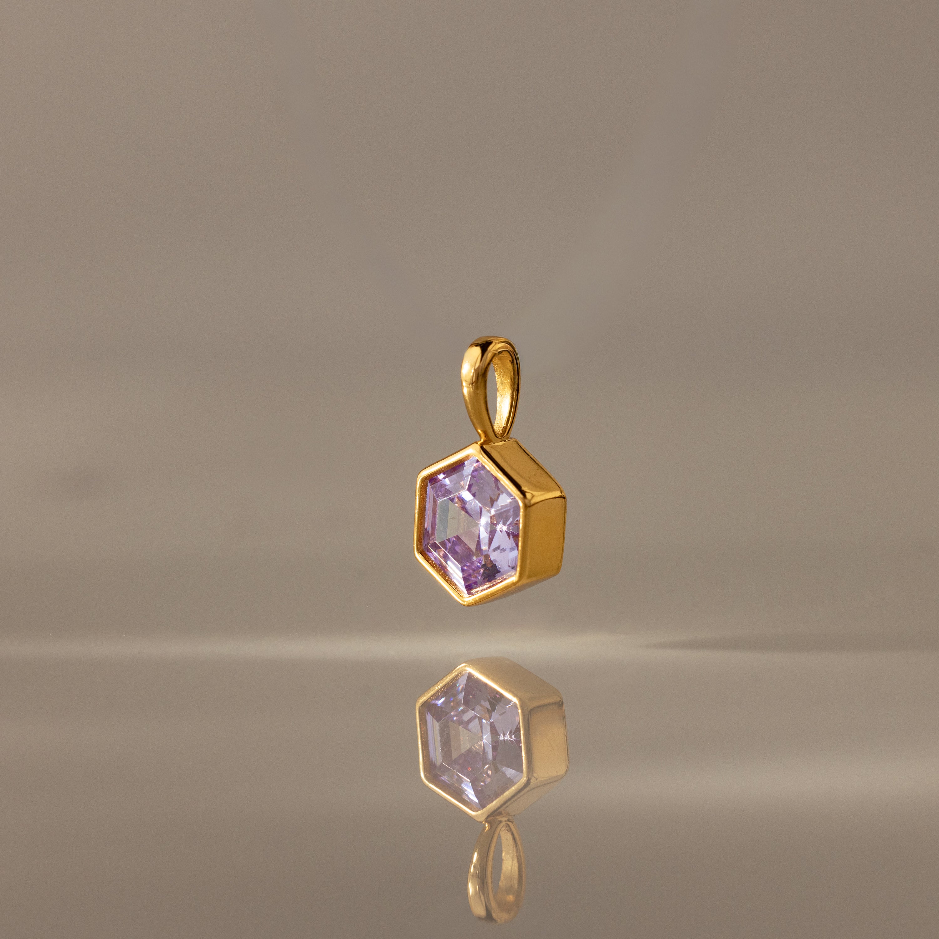 Hexagon Alexandrite Charm