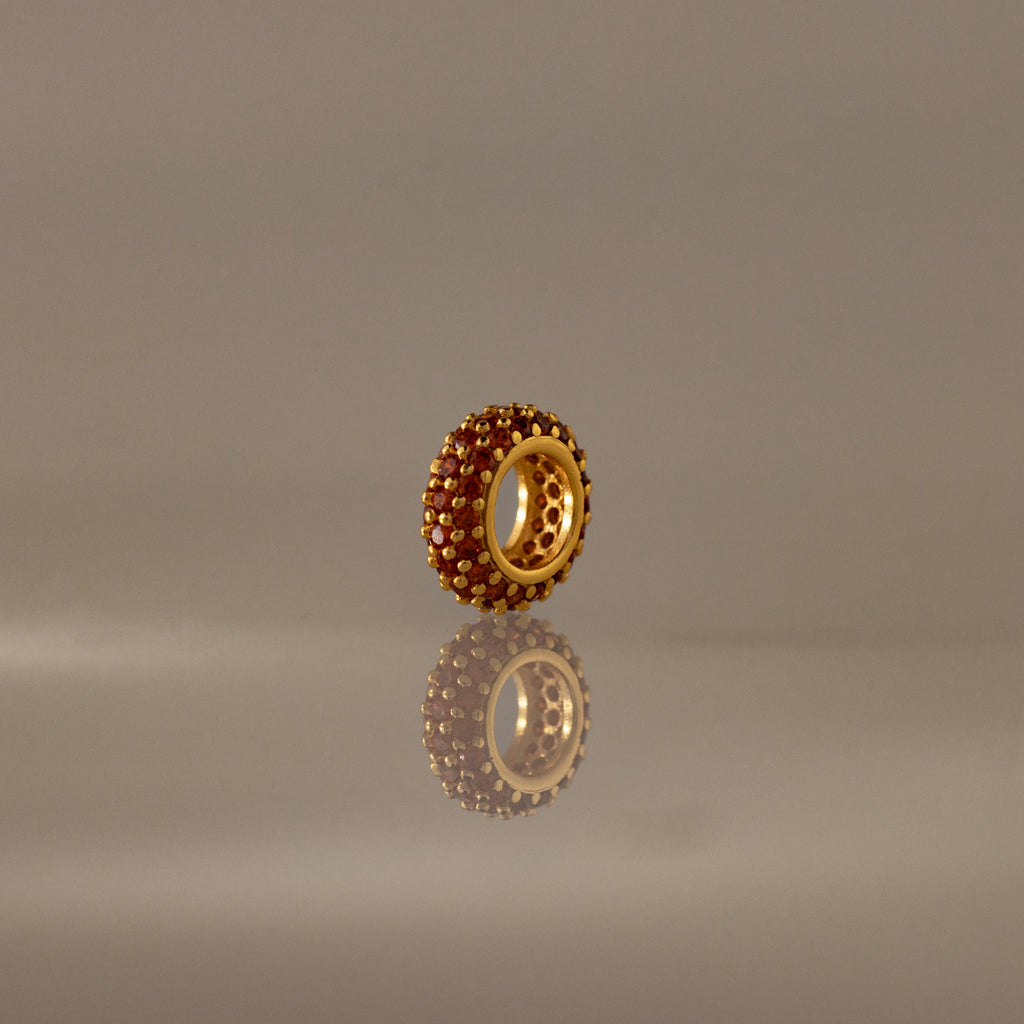 Pave Garnet Charm Spacer
