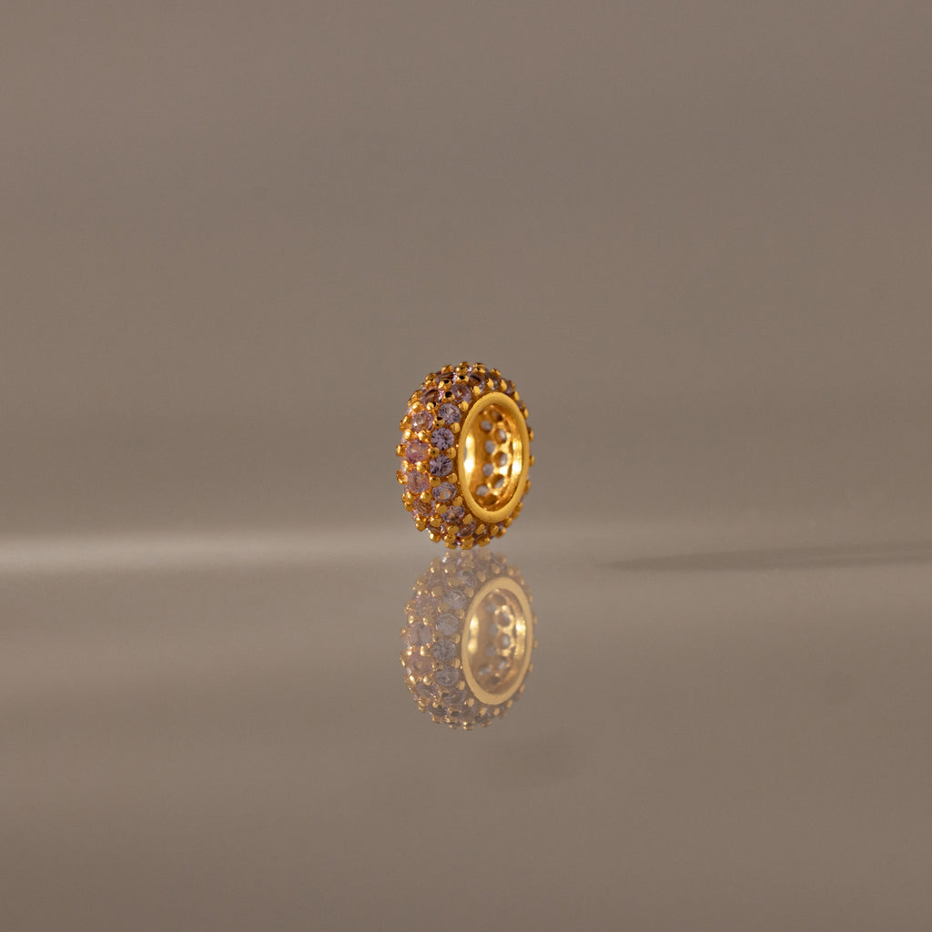 Pave Pink Tourmaline Charm Spacer
