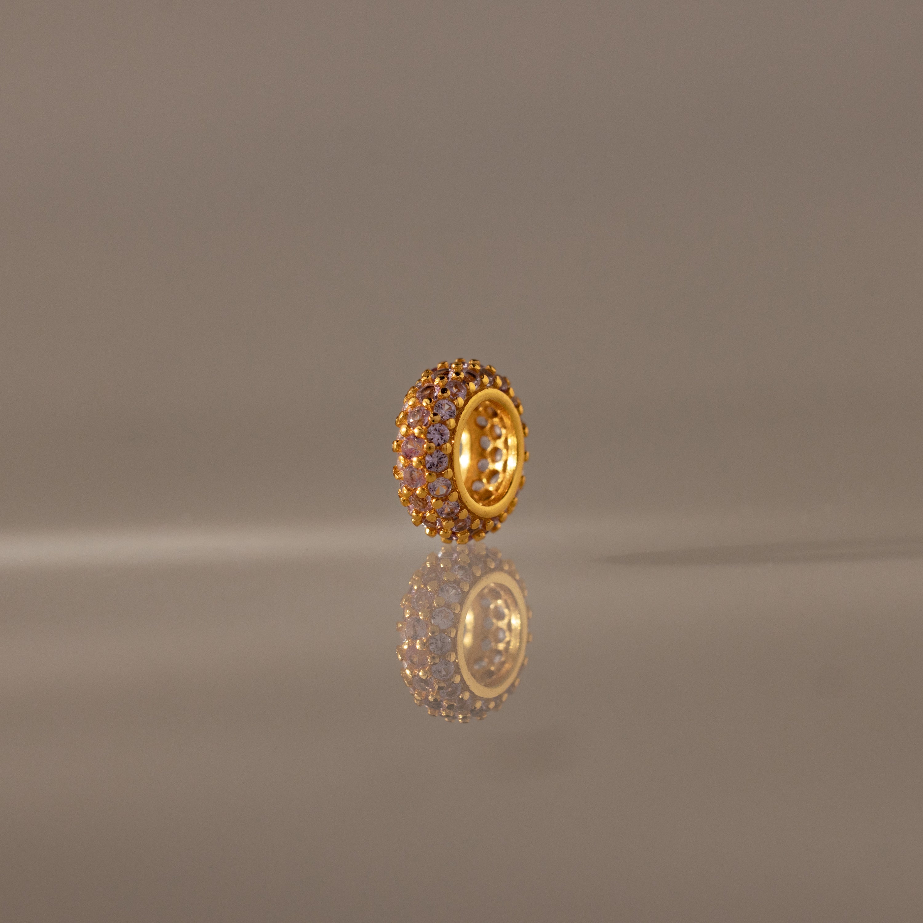 Pave Pink Tourmaline Charm Spacer