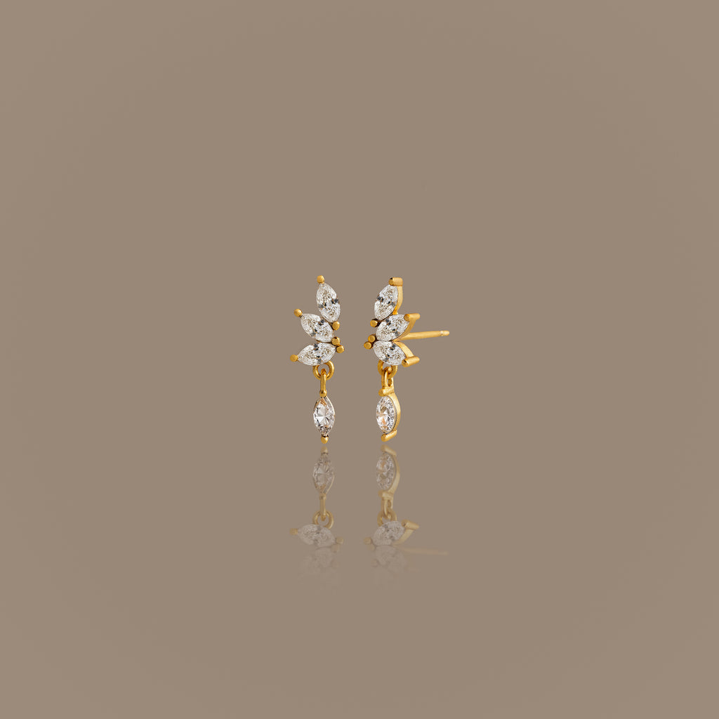 Diamond Marquise Drop Studs
