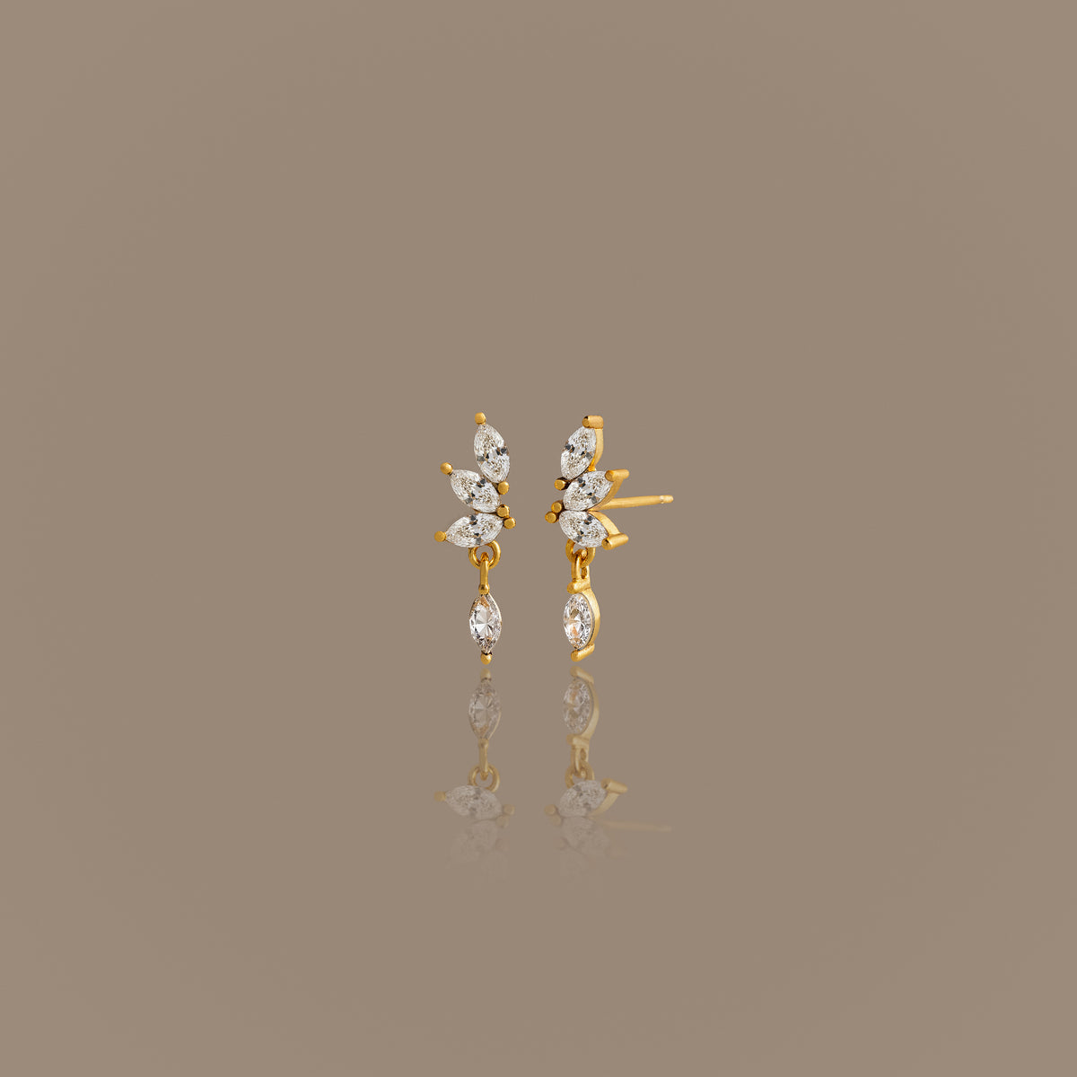 Diamond Marquise Drop Studs