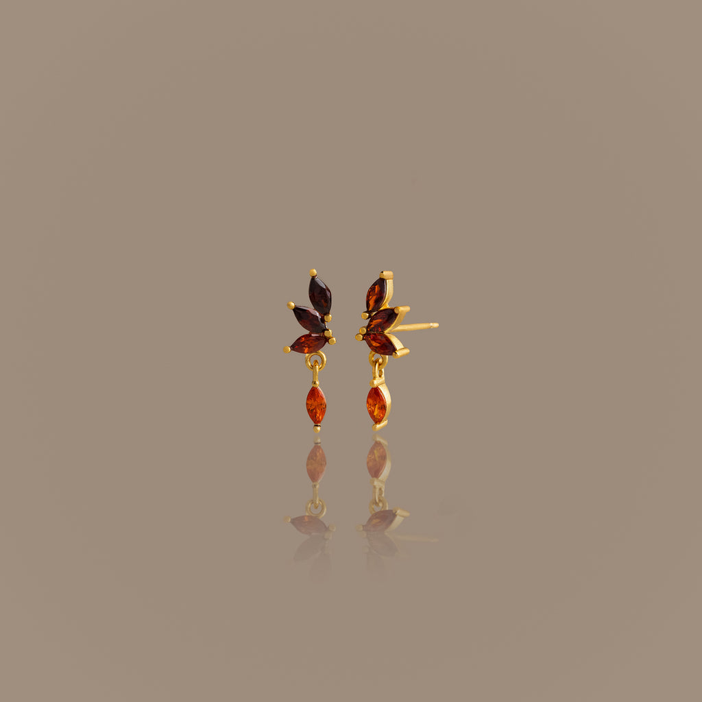 Garnet Marquise Drop Studs
